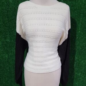 Elegant Two-Tone Women's Sweater